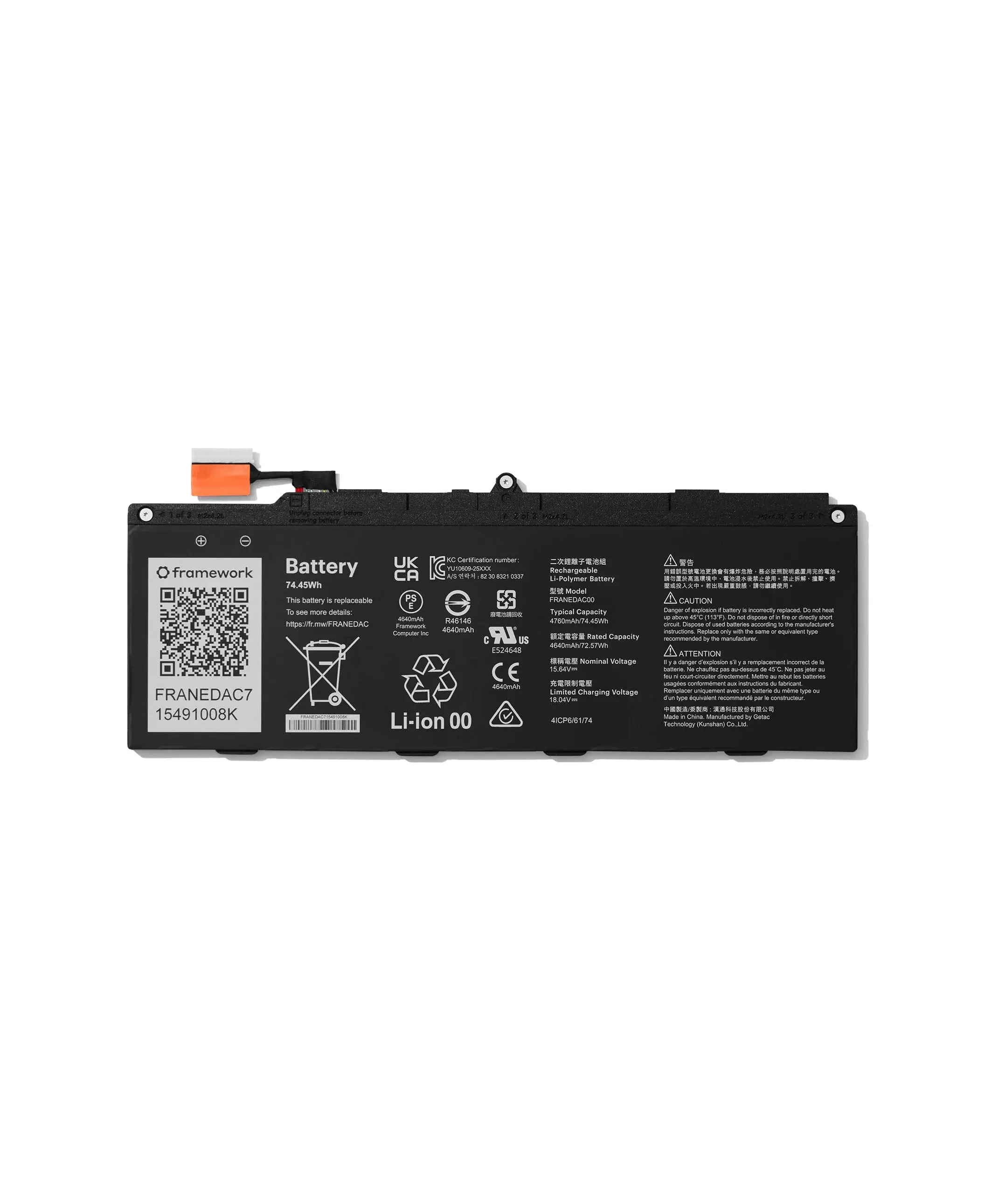Framework Laptop 13 Pro Battery - 74Wh