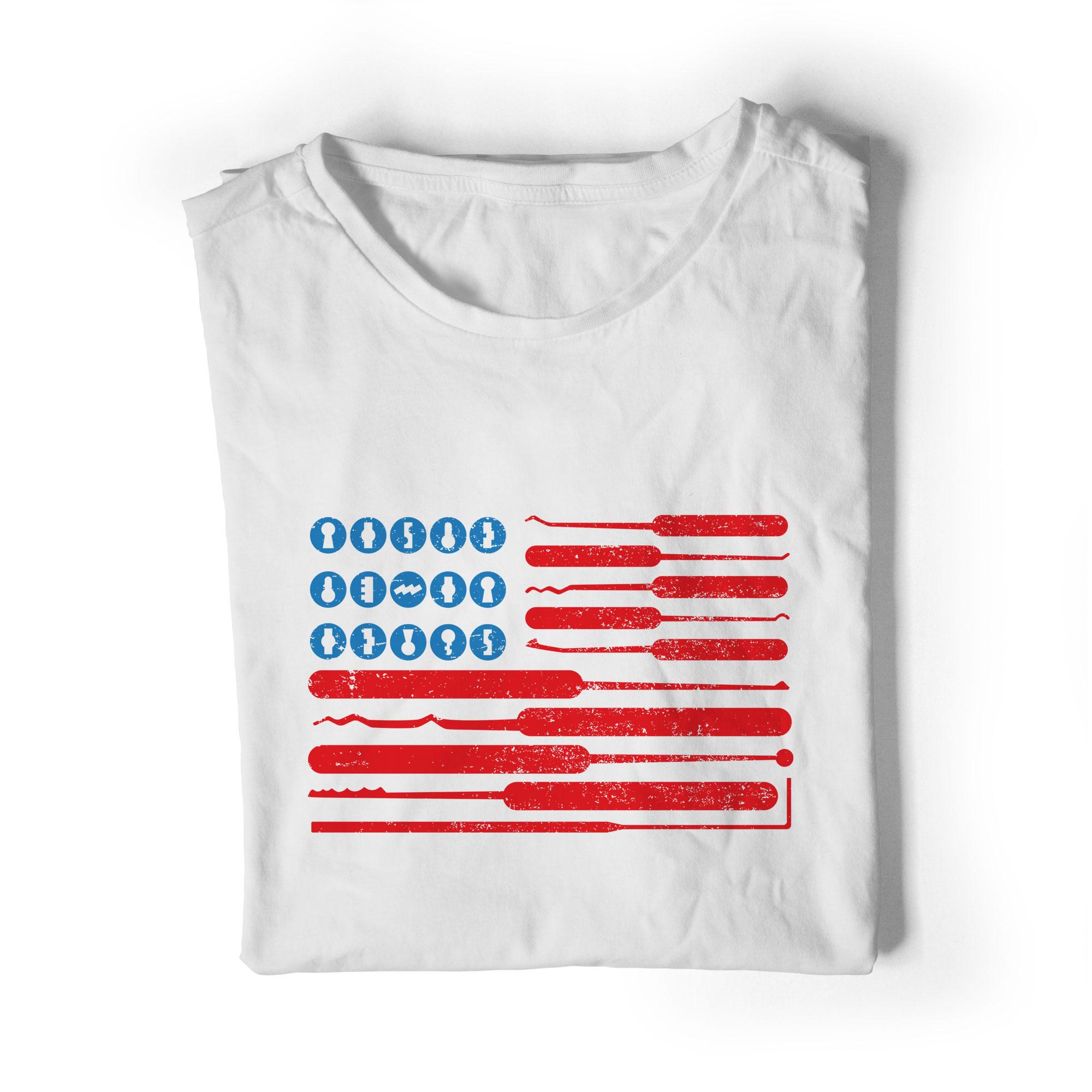 Distressed Lockpick Flag Horizontal Unisex T-Shirt